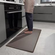 get comfortable on your feet: color g anti fatigue mat - ideal for kitchen, office & laundry - non slip, cushioned and waterproof (20"x 39", brown) logo