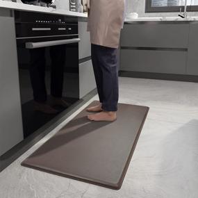 img 4 attached to Get Comfortable On Your Feet: Color G Anti Fatigue Mat - Ideal For Kitchen, Office & Laundry - Non Slip, Cushioned And Waterproof (20"X 39", Brown)