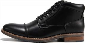 img 3 attached to Step Up Your Style Game With These Men'S Leather Oxford Dress Chukka Boots - Perfect For Business And Work
