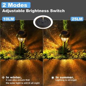 img 2 attached to VOLISUN Solar Pathway Lights Outdoor,25 Lumens 6-Pack Solar Outdoor Light,3000K Warm White IP65 Metal And Glass Solar Garden Light Landscape Pathway Light For Walkway Driveway(Adjustable Brightness)