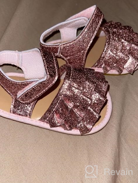 img 1 attached to BENHERO Infant Baby Girls Sandals, Premium Soft Rubber Sole Anti-Slip Summer Toddler Flats First Walkers Shoes review by Megan Spencer