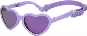 img 4 attached to COCOSAND Baby Sunglasses With Strap Heart Shape Frame UV400 Protection For Infant Baby Toddler Girl Age 3-24Months