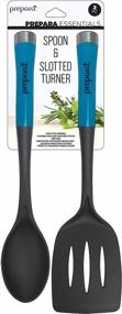 img 1 attached to Nylon Cooking Utensils Set: Prepara Solid Spoon And Slotted Turner, Light Blue- Pack Of 2