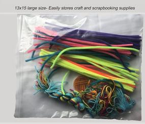 img 2 attached to Сумки для хранения Jumbo Zipper на 2 галлона (50) - многоразовый пластиковый полиэтиленовый пакет на 2,5 мил от VADUGAVARA, 13X15 дюймов
