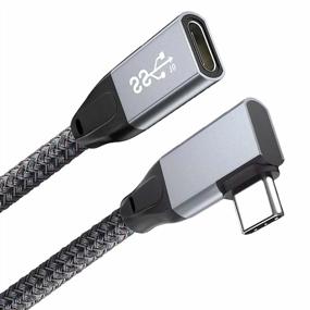 img 4 attached to 6FT Long 90 Degree USB C Extension Cable - Right Angle Type C Female Male Adapter by Awnuwuy - USB 3.1 Gen 2 Charging & Data Transfer Extender Cord for USB-C MagSafe Charger, Camera, MacBook Pro, iPad Air