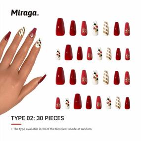 img 2 attached to 77-Piece Miraga Long Press On Nails Set For Women And Girls - Unique Design Acrylic Nails With Nail Glue For DIY Nail Art And Hand Decoration - Fake Nails With Long Length