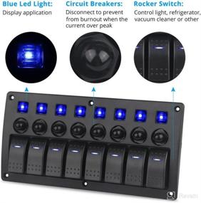 img 1 attached to 🛥️ WATERWICH Marine Boat Car 8 Gang ON-Off Ignition Waterproof Toggle Rocker Switch Panel with Blue LED Indicator for RV Vehicle Truck Trailer Yacht ATV: 12V/24V Circuit Breaker Included