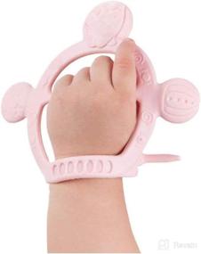 img 1 attached to 👶 Baby Gifts Silicone Bracelet Teether Toy: Drop-Proof, BPA Free Chew Toy for Teething Babies 3-12 Months