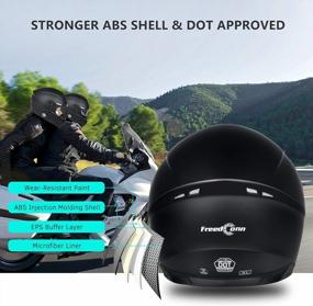 img 3 attached to FreedConn BM12 Bluetooth Motorcycle Helmet With Integrated Intercom System, Dual Visor, And FM Radio - DOT Certified Full Face Helmet - XL Matte Black - Pair Up To 3 Riders With 500M Range