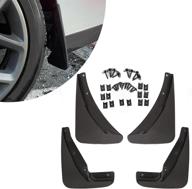 🚘 ecotric heavy duty mud flaps guards: perfect fit for 2015-2019 dodge challenger | front & rear 4pcs replacement (# 82214141, 82214142) logo