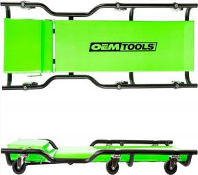 img 3 attached to Anodized Aluminum Mechanic’S Cushioned Creeper Seat - 44 Inches Long - Six Wheeled Stability - Ideal For Automotive Maintenance And Repairs - Green And Black - OEMTOOLS 71004