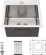 15 bar sink drop in - sarlai 15 inch bar prep sink topmount stainless steel 16 gauge single bowl 9" deep rv kitchen sink logo