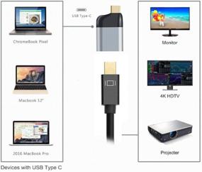 img 1 attached to 4K 60Hz USB Type C To Mini DisplayPort Adapter Cable For Tablets, Laptops And Phones With Mini DP Display Port