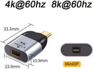 4k 60hz usb type c to mini displayport adapter cable for tablets, laptops and phones with mini dp display port logo