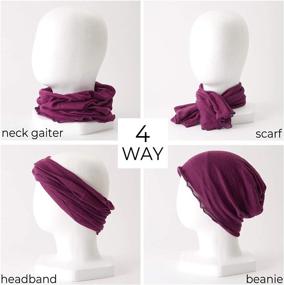 img 3 attached to Silk Headband Scarf Neck Gaiter Women's Accessories - Scarves & Wraps