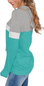 img 2 attached to 👚 Stylish Women's Color Block Hoodies: Comfy Long Sleeve Pullover with Pocket by PINKMSTYLE