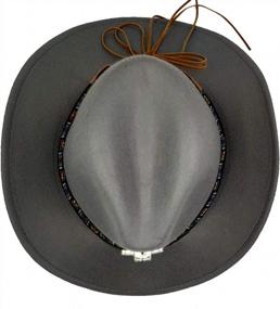 img 1 attached to Western Outback Cowboy Hat For Men And Women - Yosang Wide Brim With Metal Bull Head Detail