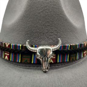 img 3 attached to Western Outback Cowboy Hat For Men And Women - Yosang Wide Brim With Metal Bull Head Detail