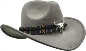 img 4 attached to Western Outback Cowboy Hat For Men And Women - Yosang Wide Brim With Metal Bull Head Detail