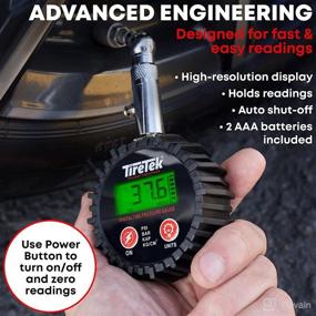 img 2 attached to 🚗 TireTek Digital Tire Pressure Gauge 0-200 PSI for Car, SUV, Truck & Motorcycle - Heavy-Duty Air Pressure Gauge ANSI Certified