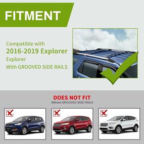 img 3 attached to Roof Rack Cross Bars For 2016-2019 Ford Explorer By AUTOSAVER88 - Aluminum Rooftop Crossbars For Luggage, Cargo Carrier, And Bikes