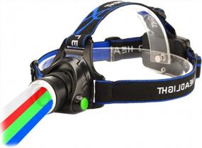 img 4 attached to GaiGaiMall Multicolored Headlamp 4 In 1 800 Lumen Zoomable LED Headlight With White Red Green Blue Light For Astronomy Aviation Hunting Blood Tracking