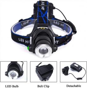 img 1 attached to GaiGaiMall Multicolored Headlamp 4 In 1 800 Lumen Zoomable LED Headlight With White Red Green Blue Light For Astronomy Aviation Hunting Blood Tracking