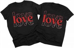 img 4 attached to Hotkey Valentine'S Day T-Shirts For Couples, Women Men Matching Shirts Love Letters Printed Round Neck Short Sleeve Tops