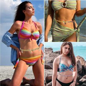 img 3 attached to Taouzi Colorful Waist Beads For Plus Size Women - 12Pcs Elastic Body Chain For Beachwear And Sexy Body Jewelry