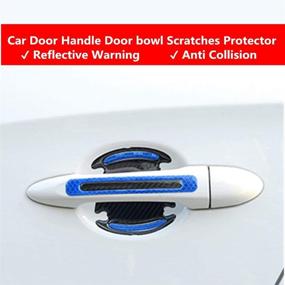 img 2 attached to 🚗 Universal Reflective Sticker Set for Car Door Handle & Bowl - Protection Guards Trim Stickers to Prevent Collision Scratches (8pcs Blue)