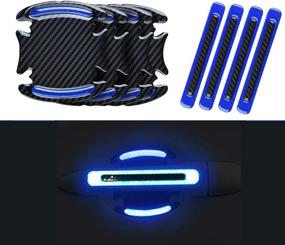 img 3 attached to 🚗 Universal Reflective Sticker Set for Car Door Handle & Bowl - Protection Guards Trim Stickers to Prevent Collision Scratches (8pcs Blue)