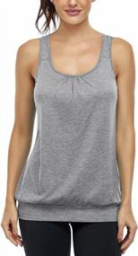 img 2 attached to Women'S Shelf Bra Tank Top Sleeveless Racerback Workout Yoga Tops By Miusey