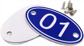 img 2 attached to ABS Engraved 30Mm X 50Mm Oval Table Numbers (1-50) Pubs Restaurants Clubs - Blue - 1 To 50