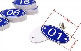 img 3 attached to ABS Engraved 30Mm X 50Mm Oval Table Numbers (1-50) Pubs Restaurants Clubs - Blue - 1 To 50