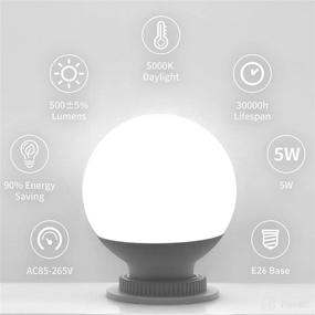 img 1 attached to G25 Globe Light Bulbs, 8 Pack LED Vanity Light 5000K Daylight for Bathroom Vanity Makeup Mirror, Winshine LED Bedroom Lights E26 Medium Screw Base 5W 60W Equivalent, 500LM, Non-dimmable - Improved SEO-friendly Product Name