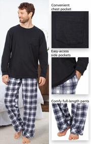 img 1 attached to 👔 Cotton Plaid Pajamas for Men from PajamaGram