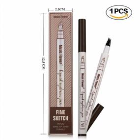 img 3 attached to Aliceva Eyebrow Tattoo Pen: Waterproof, Smudge-Proof Microblading For Natural Eye Makeup (Brown)
