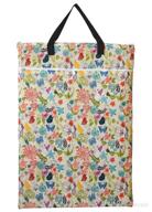 convenient and spacious hanging wet/dry cloth diaper pail bag for reusable diapers or laundry (bloom) logo