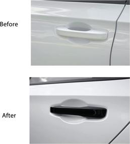img 3 attached to 🚪 CKE Glossy Black Exterior Door Handle Cover Trim with Smart Entry Lock for Honda Civic 2022 Sedan Hatchback LX EX EX-L Sport Touring Si Type R - Car Accessories