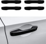 🚪 cke glossy black exterior door handle cover trim with smart entry lock for honda civic 2022 sedan hatchback lx ex ex-l sport touring si type r - car accessories logo