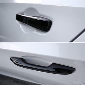 img 1 attached to 🚪 CKE Glossy Black Exterior Door Handle Cover Trim with Smart Entry Lock for Honda Civic 2022 Sedan Hatchback LX EX EX-L Sport Touring Si Type R - Car Accessories