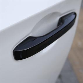 img 2 attached to 🚪 CKE Glossy Black Exterior Door Handle Cover Trim with Smart Entry Lock for Honda Civic 2022 Sedan Hatchback LX EX EX-L Sport Touring Si Type R - Car Accessories