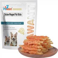 0,5 фунта / 227 г pawant dog treats soft chews - куриные палочки для трески, завернутые в сыромятную кожу, для закусок для дрессировки щенков логотип