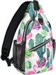 mosiso sling backpack for travel and hiking, patterned rope crossbody shoulder bag with cactus design logo