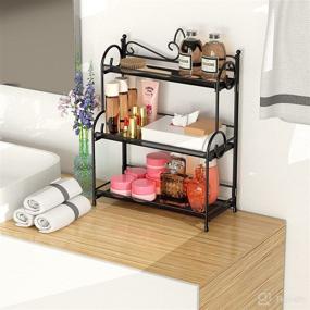 img 3 attached to 🔧 YIUKEA 3 Tier Spice Rack Organizer - Ideal Countertop Organizer for Bathroom, Kitchen, Bedroom, Offices, Foldable Storage Solution