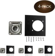 small square tie-down d-ring trailer cargo anchors with recessed d-ring pan fittings + mounting lock plates + installation hardware kit, including bolts, nuts, washers логотип