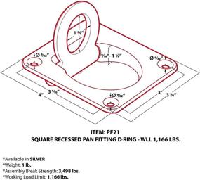 img 3 attached to Small Square Tie-Down D-Ring Trailer Cargo Anchors with Recessed D-Ring Pan Fittings + Mounting Lock Plates + Installation Hardware Kit, Including Bolts, Nuts, Washers