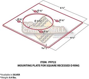 img 2 attached to Small Square Tie-Down D-Ring Trailer Cargo Anchors with Recessed D-Ring Pan Fittings + Mounting Lock Plates + Installation Hardware Kit, Including Bolts, Nuts, Washers