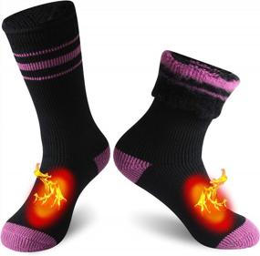 img 4 attached to FOOTPLUS Unisex Merino Wool Hiking Socks, Thermal Heavy Extreme Cold Weather Boot Crew Camping Trekking Winter Warm Socks