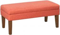 stylish and functional mango coral upholstered ottoman bench with storage - perfect for living room and bedroom decor! logo